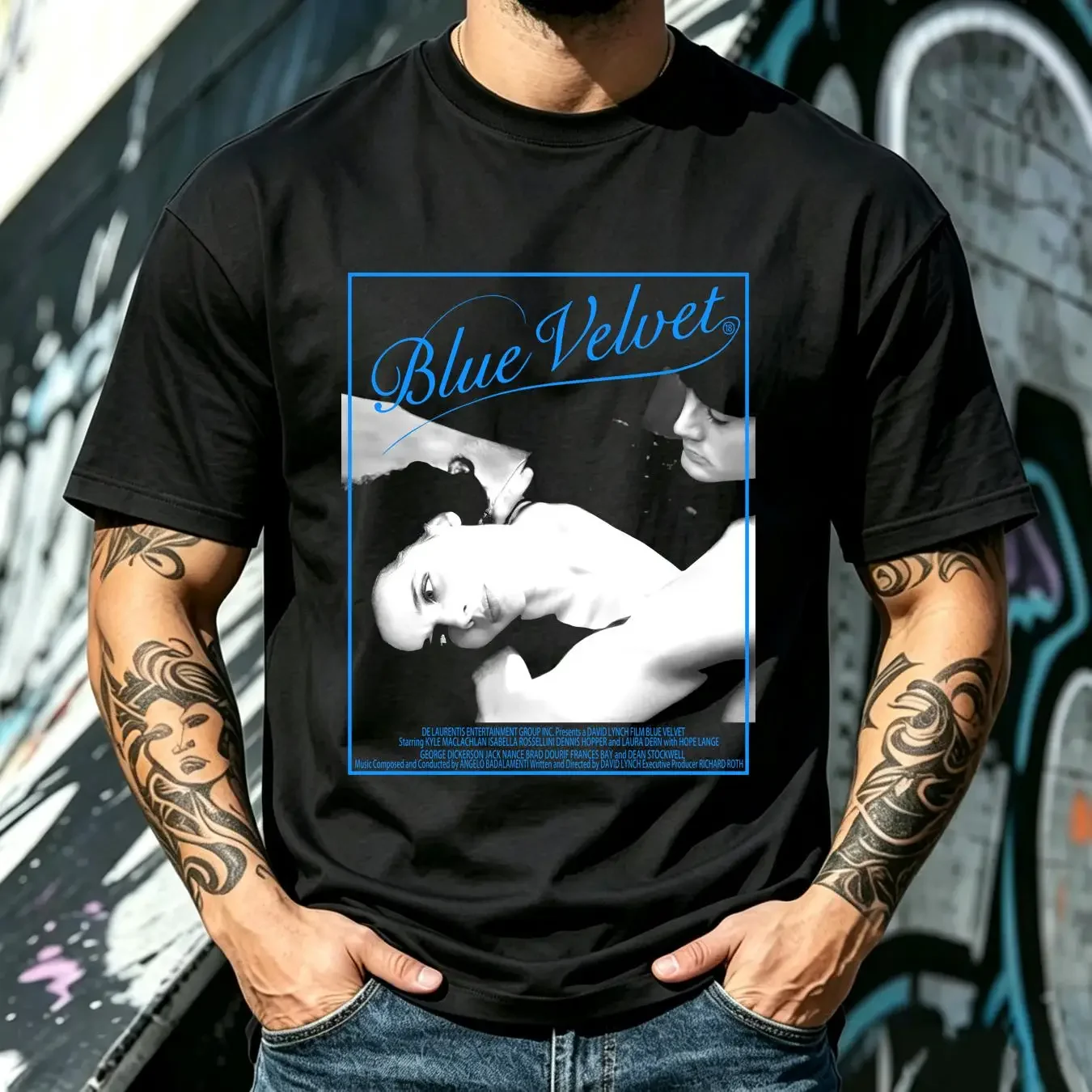 washed T Shirt Blue Velvet David Lynch Dennis Hopper 1986 Horror Movie Twin Peaks Creator long or short sleeves vintage Washed