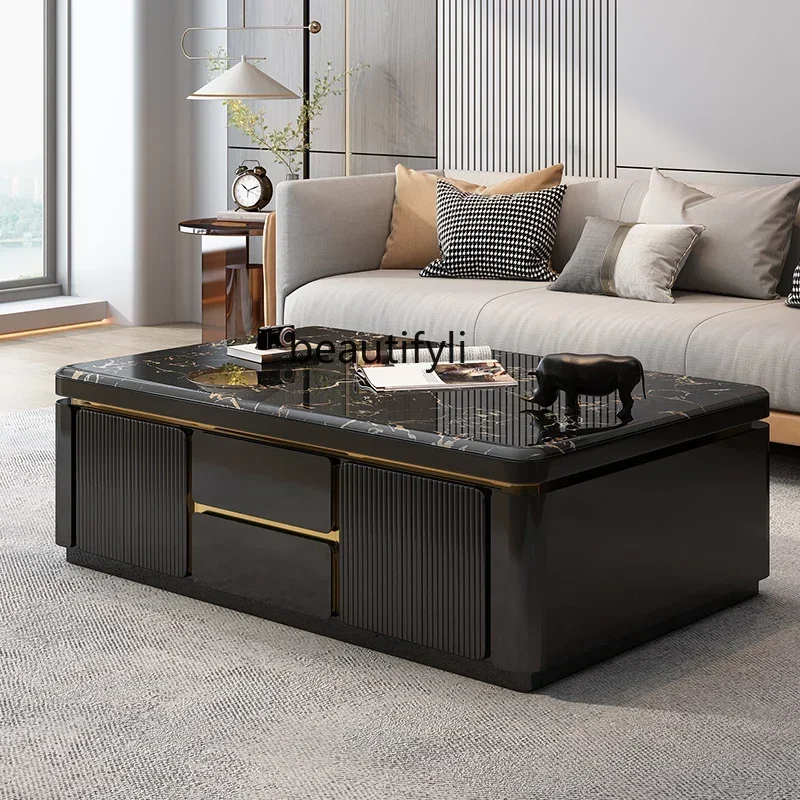 

Cy56 A16 Modern Simple and Light Luxury Marble Solid Wood High-End Coffee Table High-End Living Room Home Small Apartment High-E