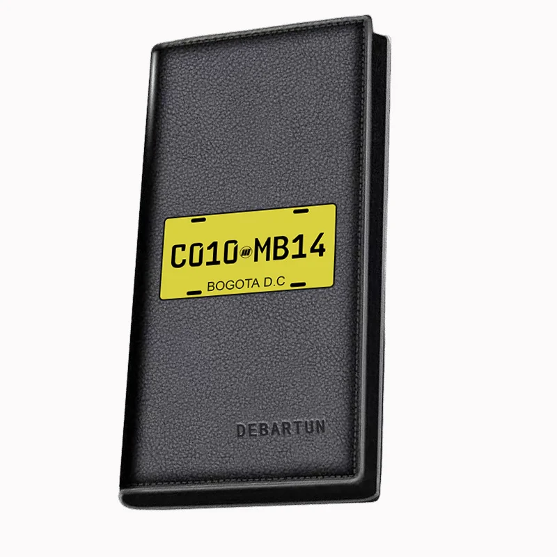 Yellow license plate number Bogotá D.C. Men's Long Wallets Business Stylish Printing Design Casual Use Christmas Valentine's Fat
