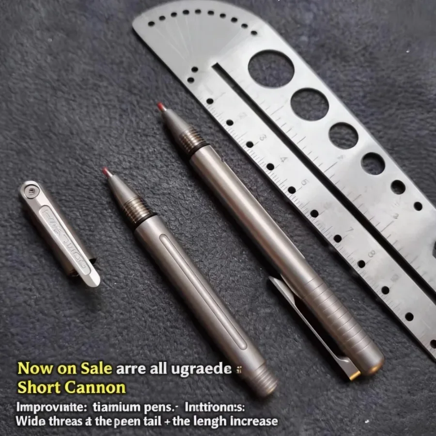 For EDC Full TC4 Titanium Pen, Spiral Twist Mini Pen with Pocket Clip, Tactical Metal Ballpoint for Outdoor Writing & Survival