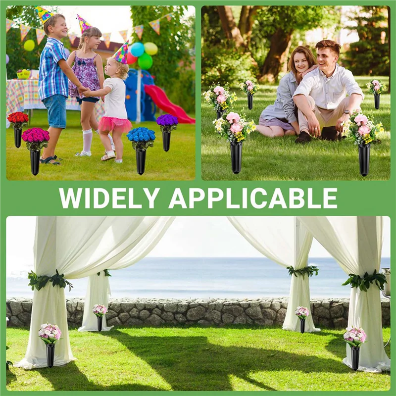 

ABLJ 40 Pack Cemetery Vases With Spikes,Plastic Vases For Flowers,Grave Decorations For Cemetery,Memorial Floral Vases