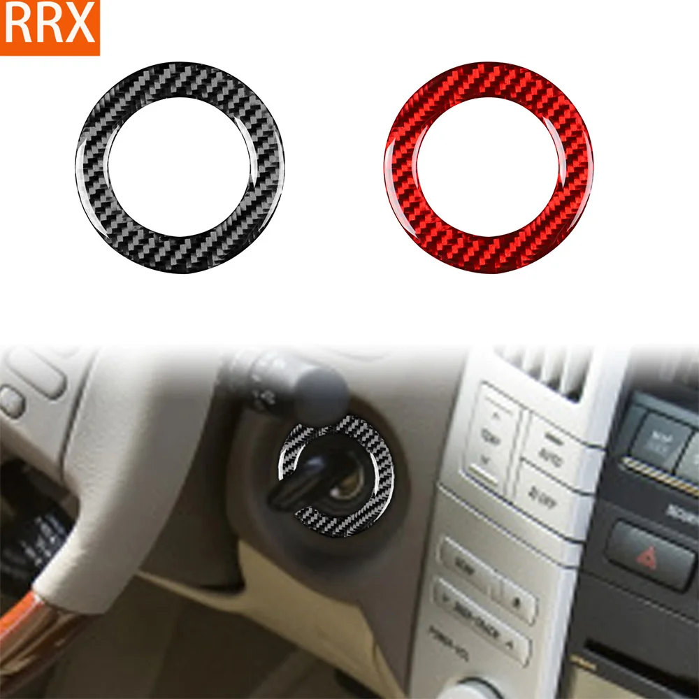 For LEXUS RX330 RX350 2004-2009 Real Carbon Fiber Sticker One-touch Start Panel Trim Cover Car Accessories Inside Decorative