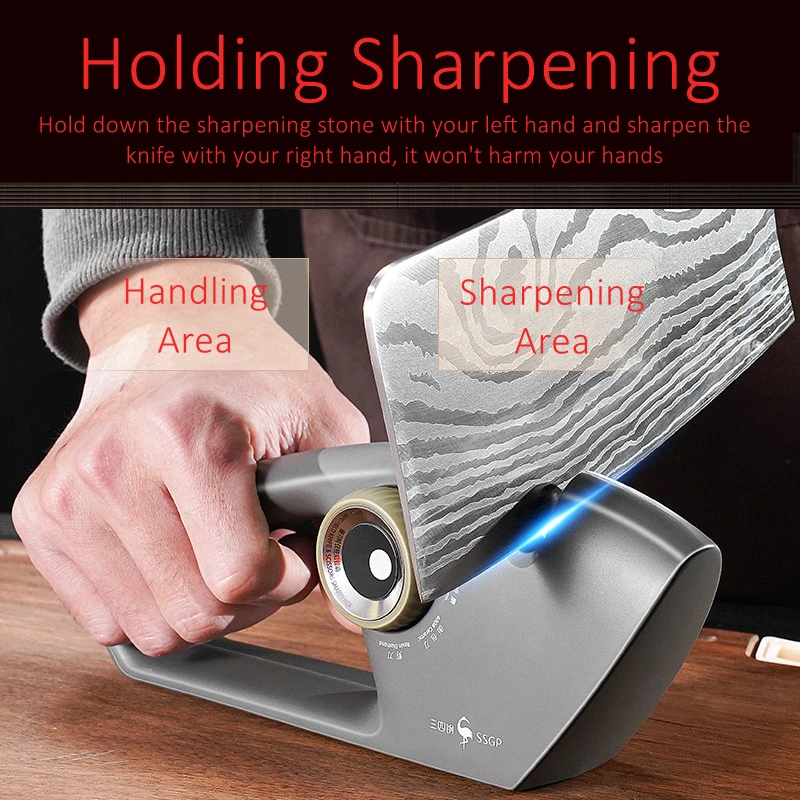 5 Gears Adjustable Multifunctional Knives Sharpener Non-slip Base Unidirectional Pull Back Scissors Sharpening Tool for Kitchen