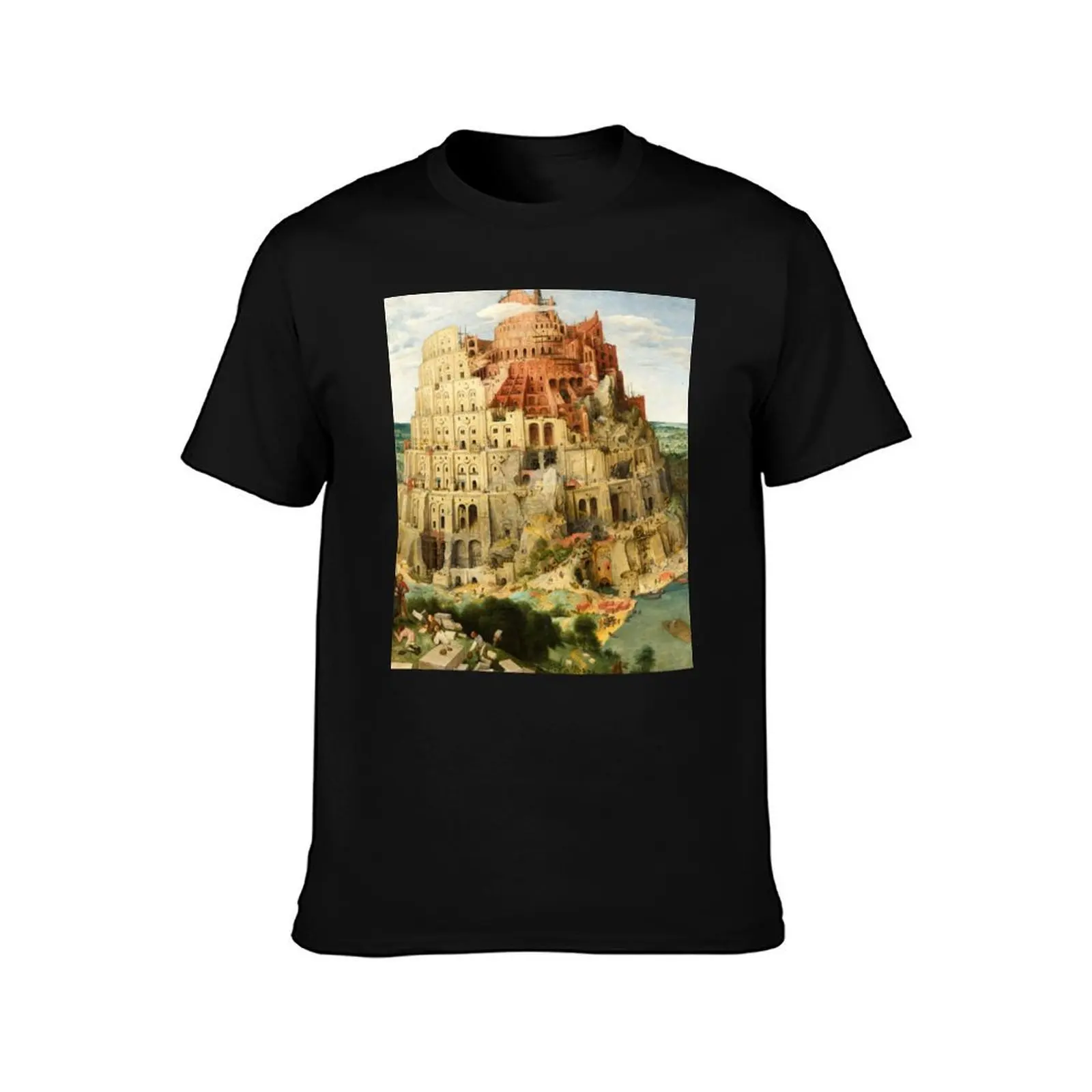 HD. The (Great) Tower of Babel, by Pieter Bruegel the Elder. HIGH DEFINITION T-Shirt, Summer Casual Cotton Tee, Unisex Men Women