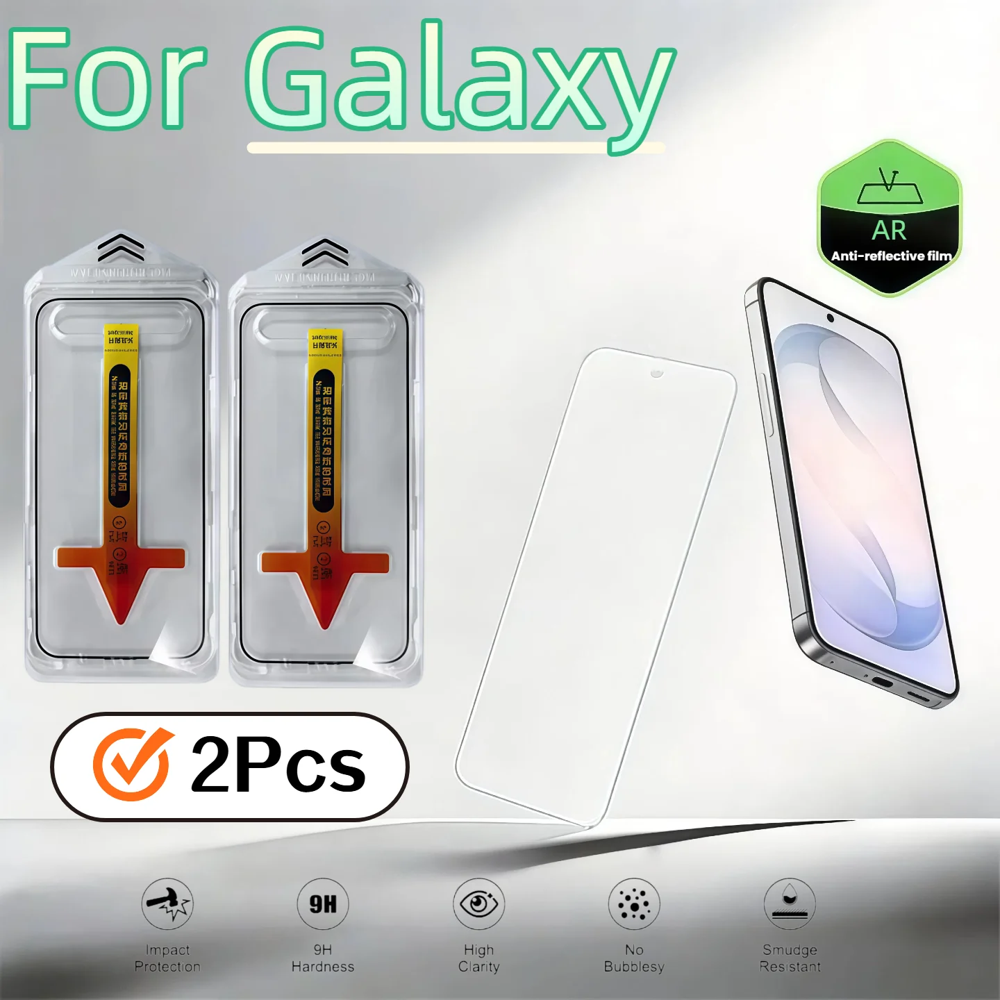 

2Pcs For Galaxy S25Ultra S24 S23 S22 Plus 2Pcs Tempered Glass Film Anti Shatter Anti Fingerprint Screen Protector With Dust Remo