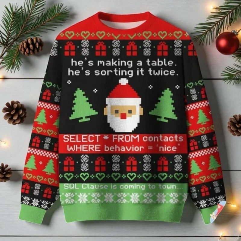 Funny Gamer Ugly Christmas Sweater Pixel Art Jumper Men's Long Sleeve Dropped Shoulder Festivals Sweatshirts Casual Loose Tops - Image 4