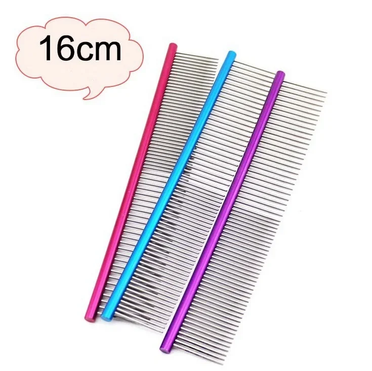 Pet Grooming Comb Colorful Piano Paint Professional Anti-Corrosion Grooming Comb For Dogs Cat Tapered Pins Pet Grooming Supplies