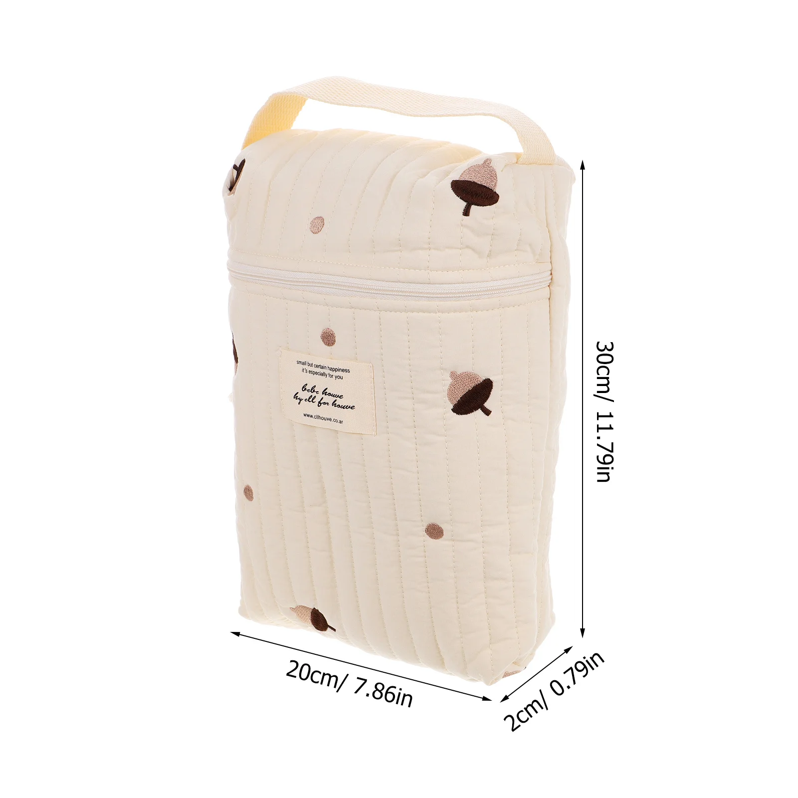 حقيبة حفاضات جمالية حقيبة متعددة الاستخدام منظم تخزين الحفاضات حقيبة قماش قطنية محمولة للمناديل والزجاجات والحفاضات والسفر للأم #3