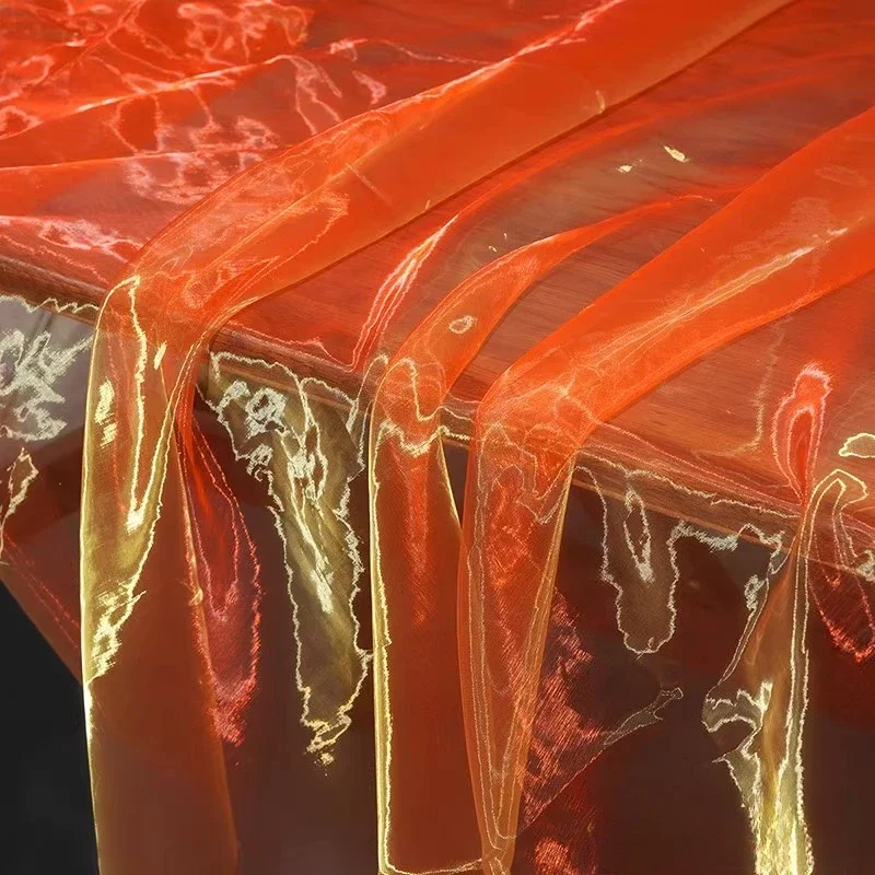 100x150cm Colorful Organza Tull Gradient Flashing Fabric for Designer Styling Shiny Dress Clothes Accessories Stage Decor view 5
