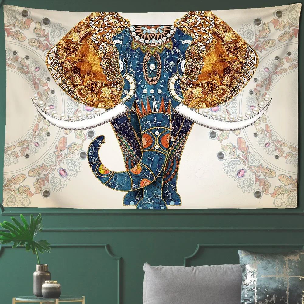 

India Mandala Tapestry Elephant Buddha Aesthetic Wall Hanging Print Boho Decor Vintage Decoration Psychedelic Home Decor Room