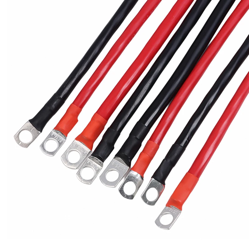 مجموعة كابل توصيل عاكس البطارية 8/6/4/2 AWG مع محطات M8 SC 10/16/25/35mm2 UPS سلك أحمر نحاسي كور مطلي بالقصدير