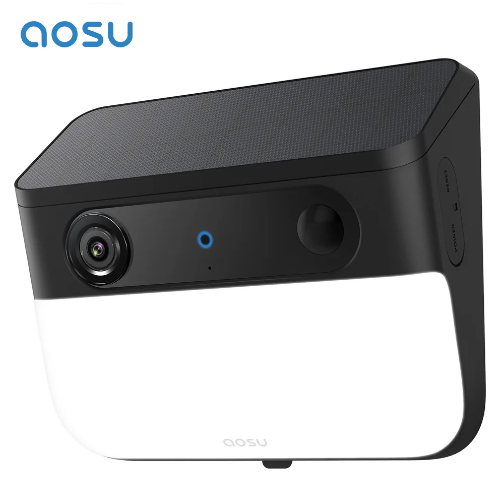 AOSU 3K/5MP Solar-Wandleuchtenkamera mit 9200mAh Akku, kabellose Außen-Sicherheitskameras, KI-Erkennung, Farbnachtsicht, CCTV-Kamera