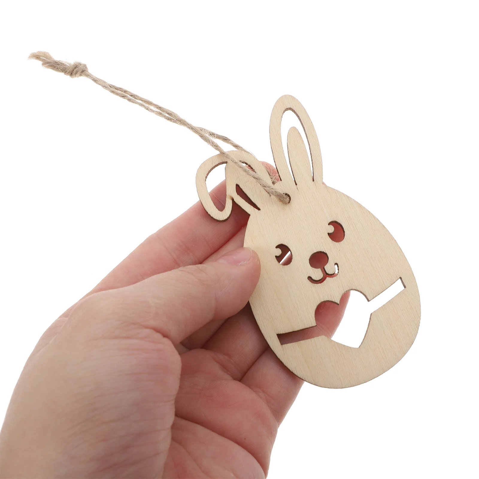 50-delige handgemaakte hangende decoraties van Pasen, houten ei-knutselset, plaquettevormige uitsparingen, boomhanger voor het schilderen