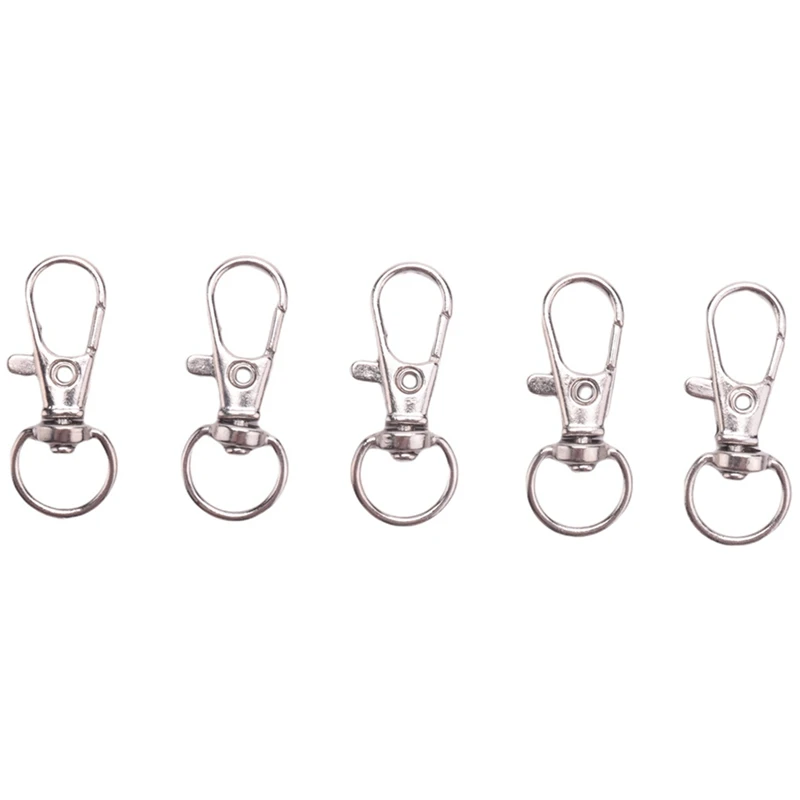 200Pcs Metal Lobster Trigger Swivel Clasp Hooks Clip Buckle Jewellery Making Arts Crafts Key Ring Keychain 35Mm