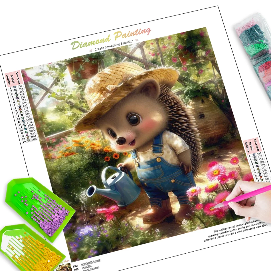 

GATYZTORY Diamond Painting Kit Completo 5D Diamond Pictures Animals cartoon hedgehog Needle Arts Craft Rhinestones Home Decor