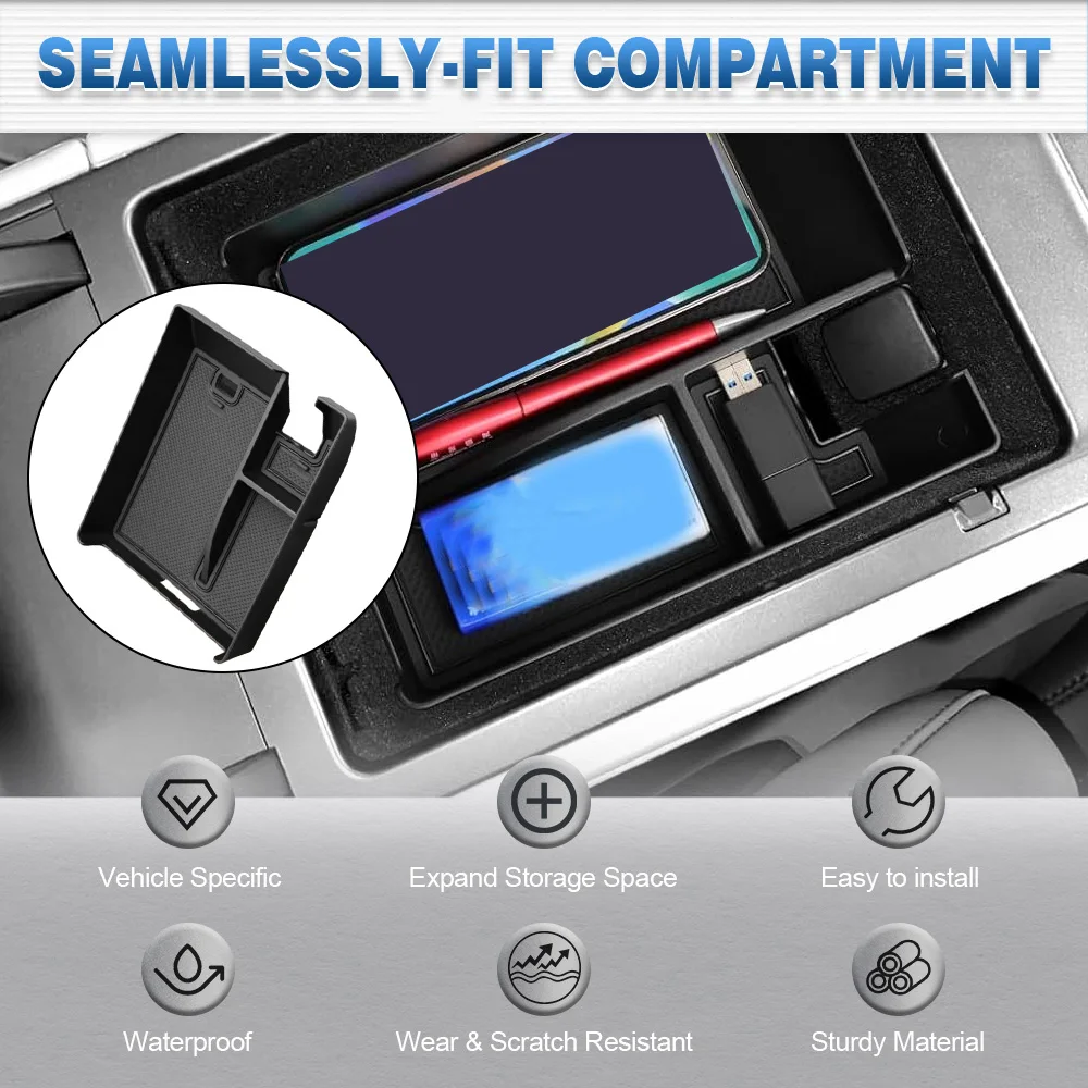 

For Lincoln Nautilus 2023 2024 2025 Car ABS Center Console Armrest Storage Box Central Tray Organizer LHD