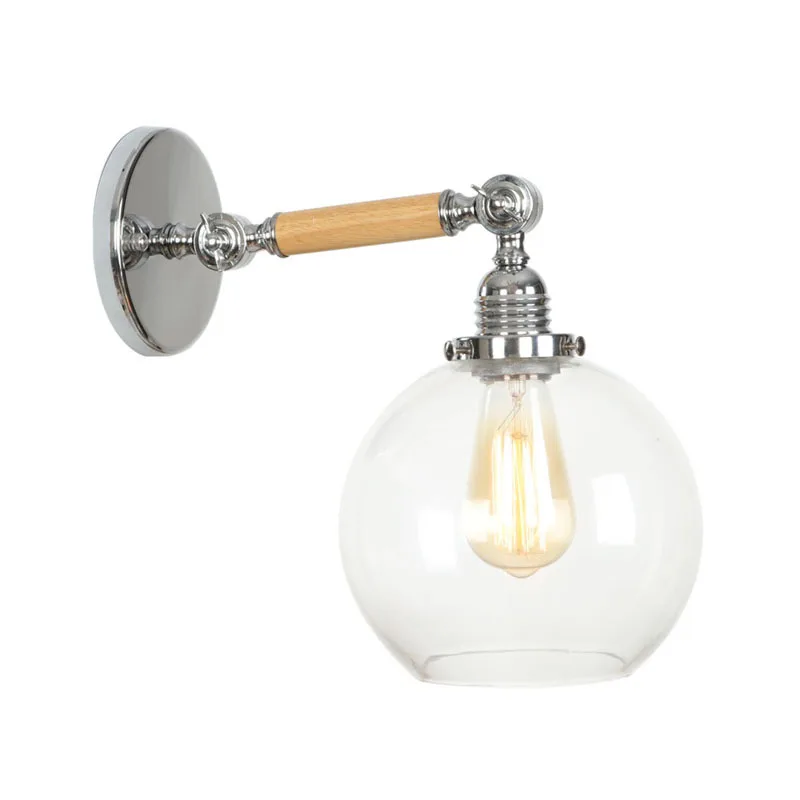 

Modern Dining Room Wall Scones Led indoor lighting Iron Wall Lamp E27 Glass shade wall fixtures Arandela