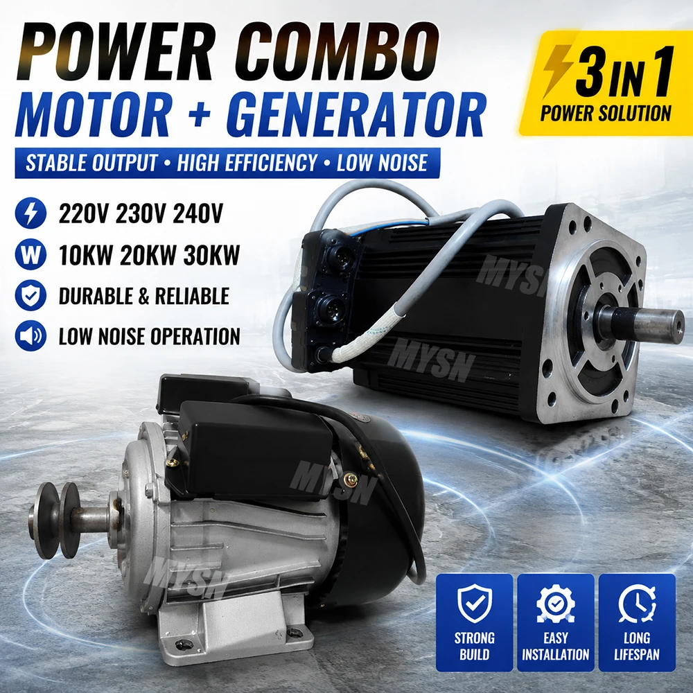 20KW 230V DIY Free Energy Generator 10KW 30KW Permanent Magnet 220V Household Alternator AC Motor for Farm Workshop Outdoor 240V