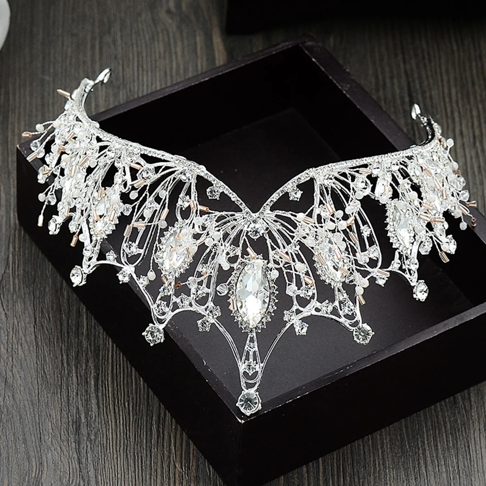 

1 Pcs Deluxe Bridal Crown Rhinestone Tiara Decorative Hairband For Weddings And Parties