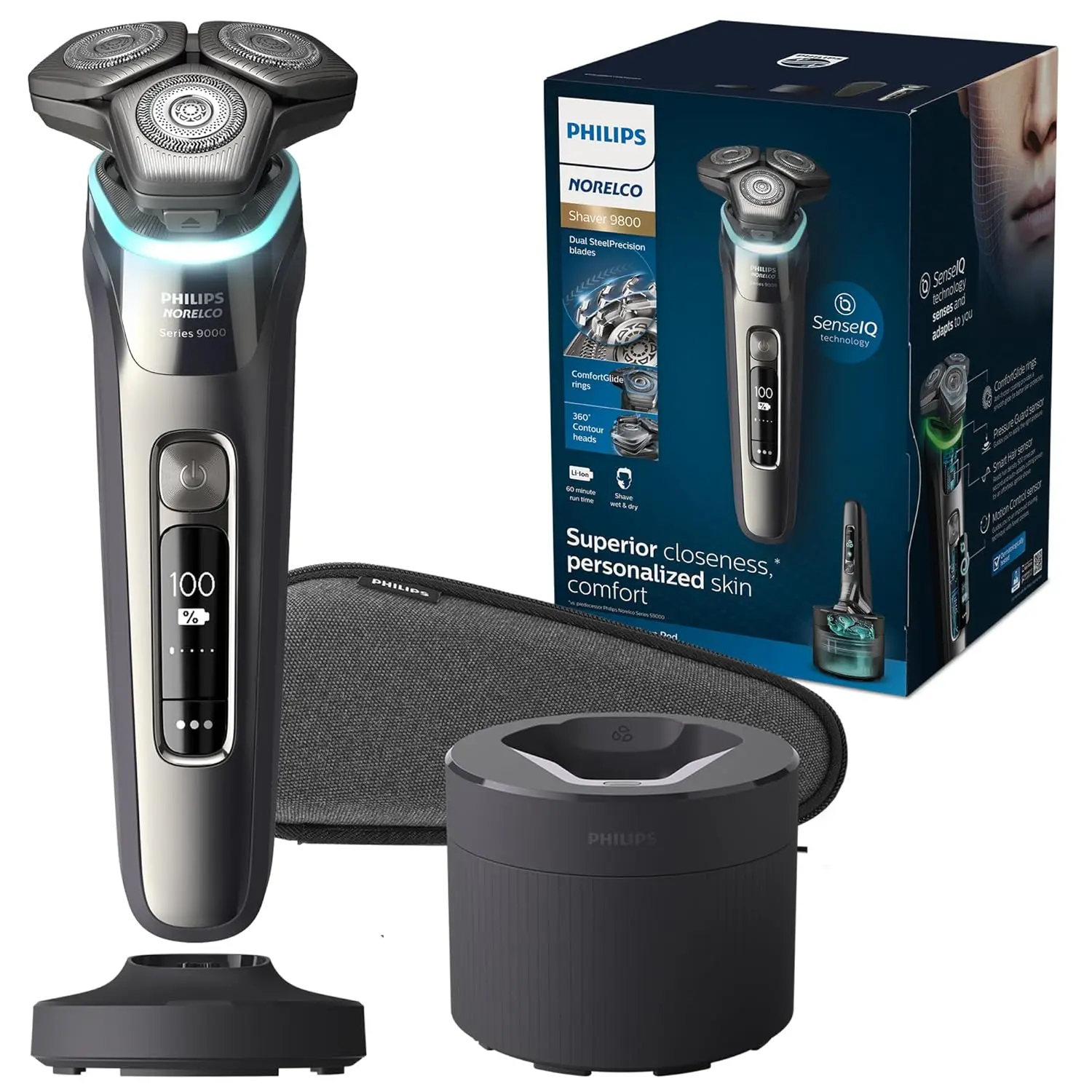 Shaver Series 9000, Wet and Dry Electric Shaver, with Lift & Cut Shaving System  Technology