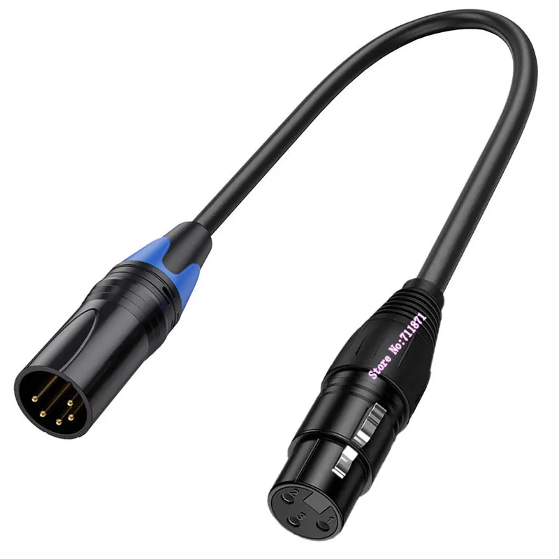 30cm short 3Pin 5Pin XLR Male Female Adapter Cable Line 3P Male 5PIn Female CANNON Line 5P Female 3Pin Male XLR Audio Cord Wire