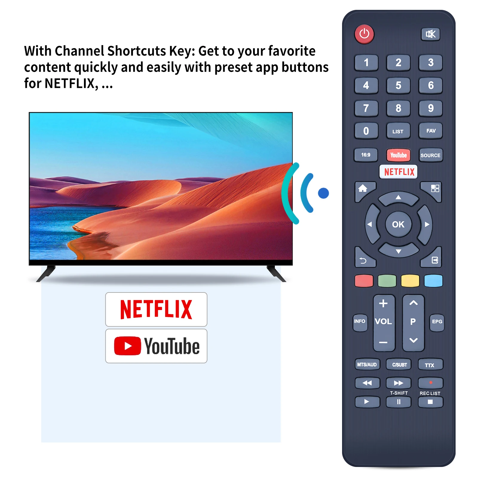 Remote control CT-8554 for TOSHIBA SANSUI hyundai KAIWI TV