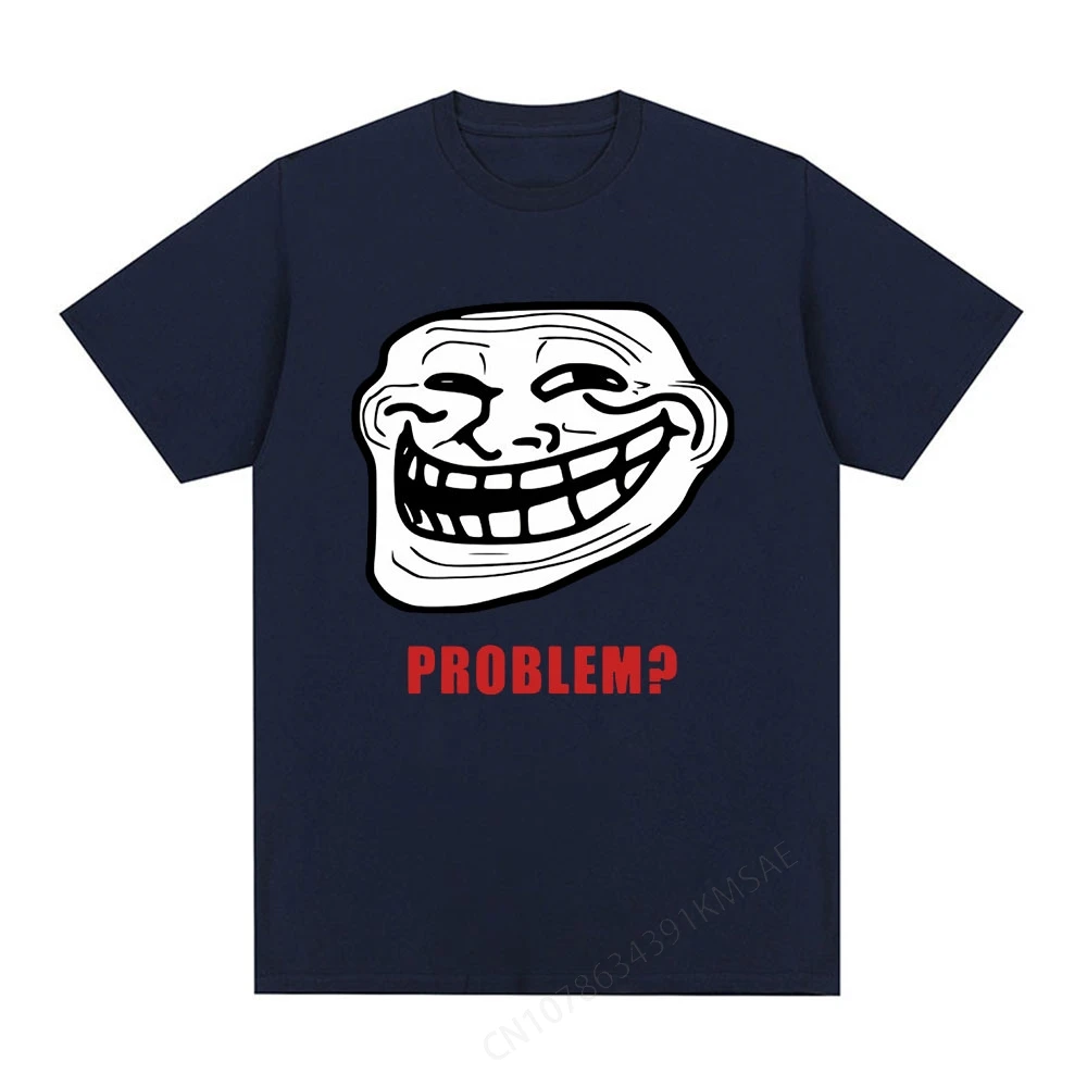 Funny Trollface Meme Rage Comic Funny Troll Joke Internet Meme T-shirt Men Cotton Short Sleeve T Shirt Fashion Vintage T-shirts