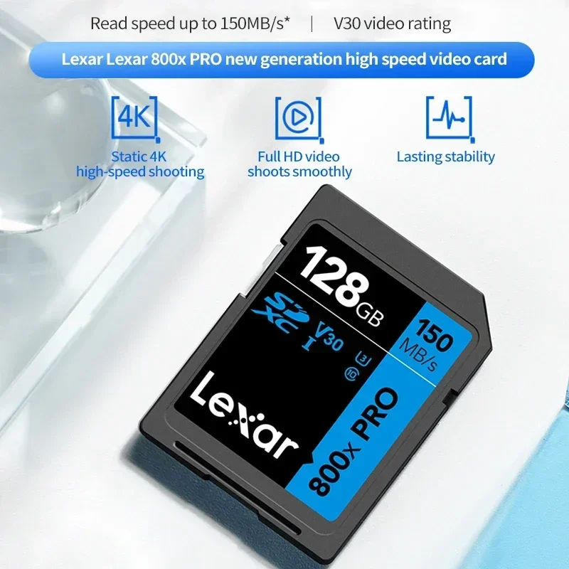 Lexar Professional 800X Pro SD Memory Card UHS I Class 10 V30 150MB S 32GB 64GB 128GB 256GB for Camera Video Recording