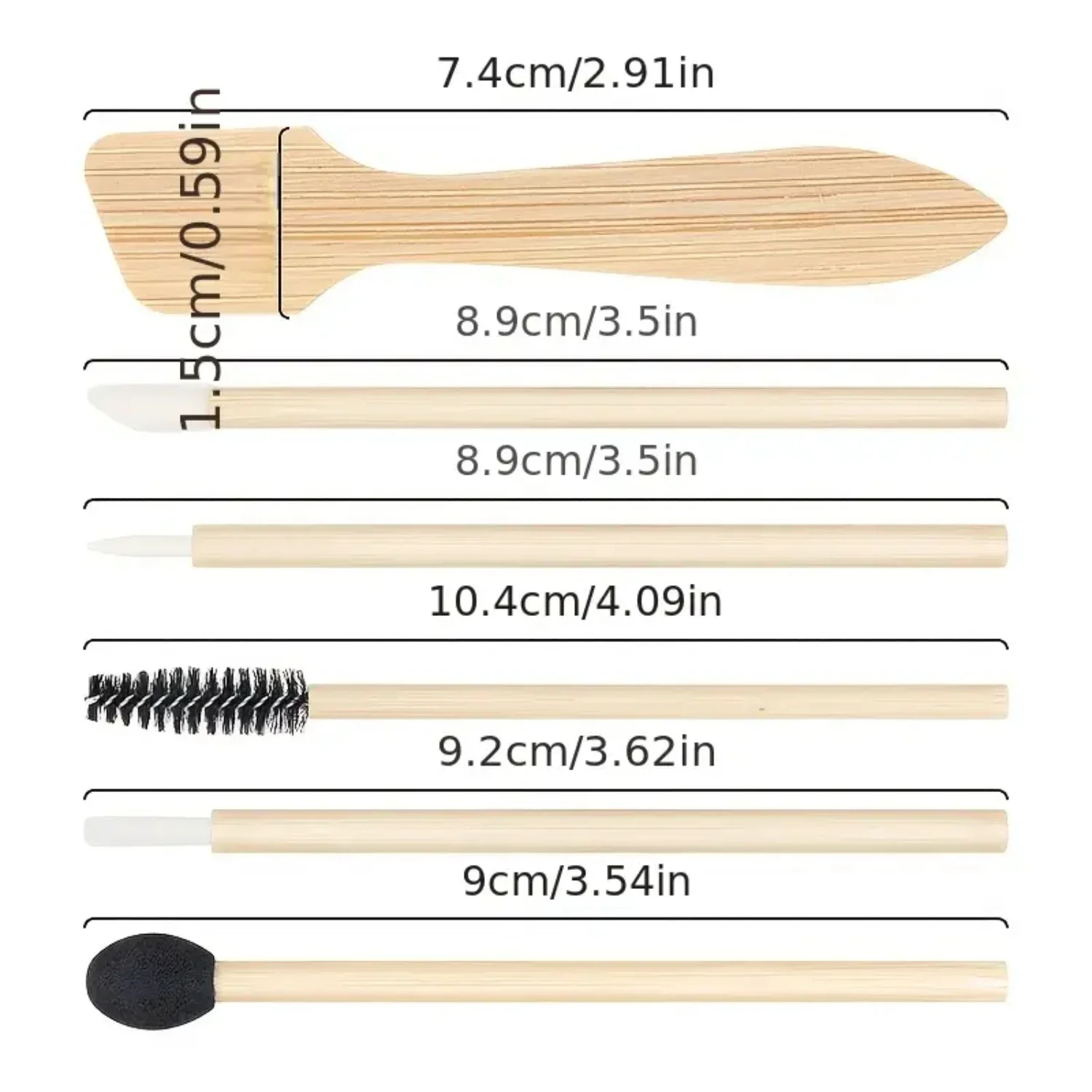 Six-piece Bag Packaging Portable Bamboo Handle Makeup Brushes Set Professional Cosmetics Brush Kits Foundation Eyeshadow Brushes