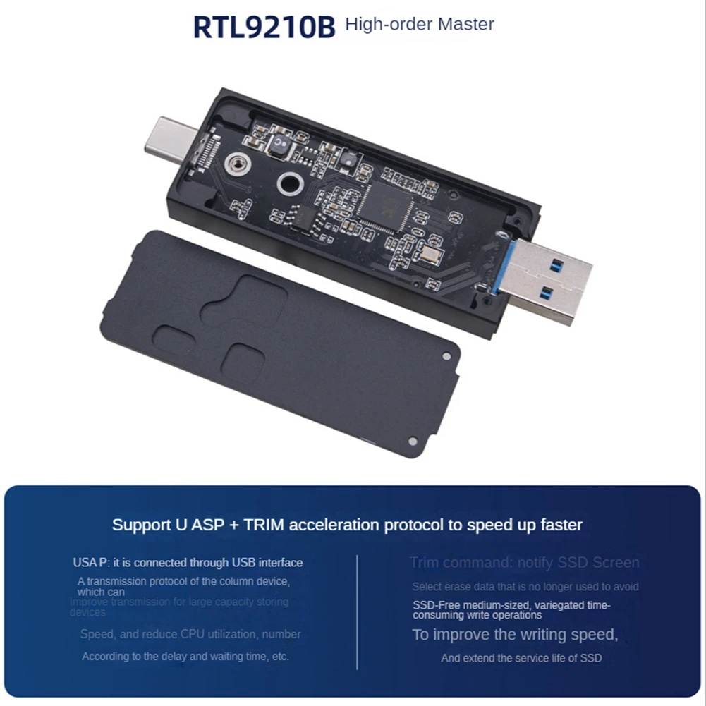 

A08E-M.2 SSD-корпус USB 3.1 Type C Корпус для жесткого диска Корпус для внешнего жесткого диска для 2230 2242 для Windows/Linux