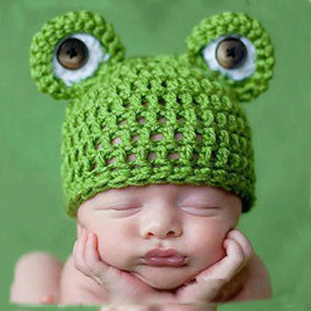 

Baby Beanie Hat Handmade Crochet Woolen Cap 0-6 Months Newborn Photography Prop Gift for Baby Shower Bonnet Studio