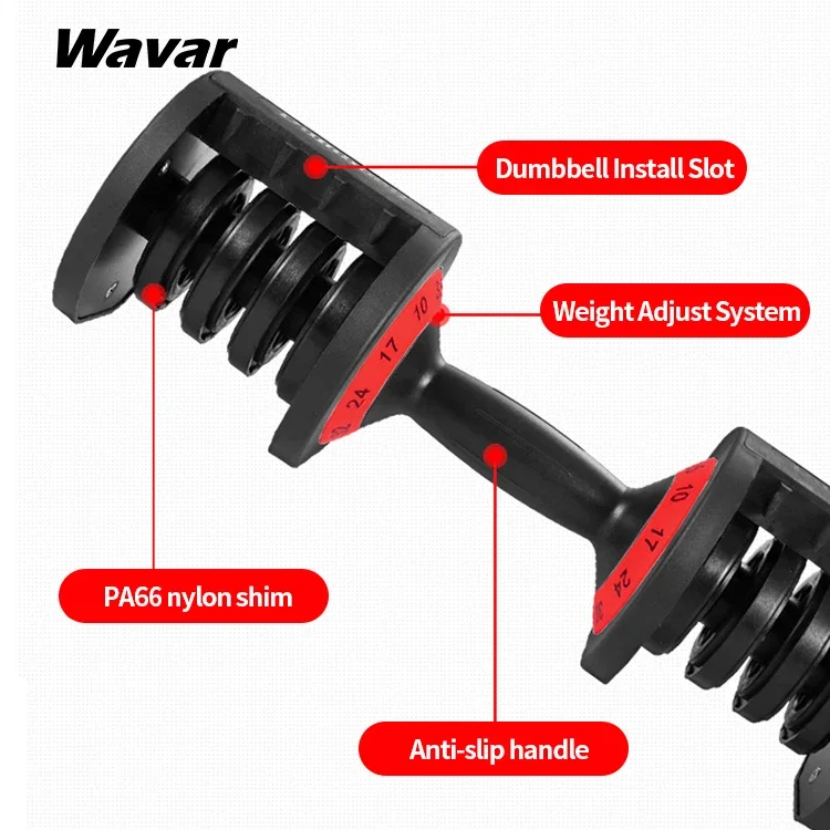 25LB Adjustable Dumbbell Set Cheap Steel Gym Weights10 Kg Regolabile Dumbbell For Home Exercise Training