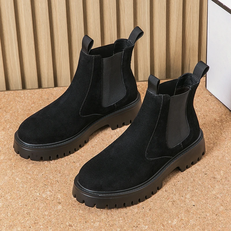 

Men Business Chelsea Boots High-end Ankle Boots for Outdoor Adventure Training Europe America British Social Boots Size 38-46