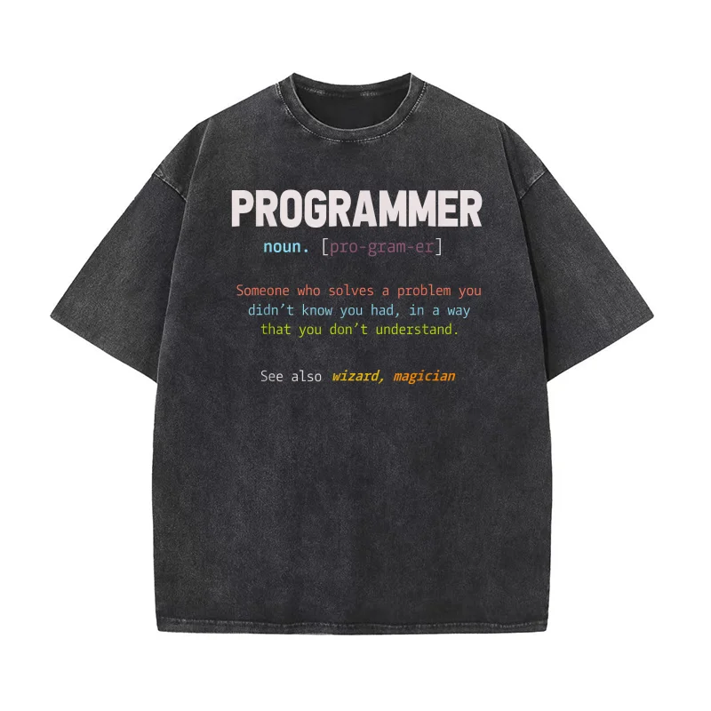 

Men Tshirt Programming Funny Computer Geek Gift Definition Programmer T-Shirt Pure Cotton Tops & Tees 5XL Oversize Hipster Style