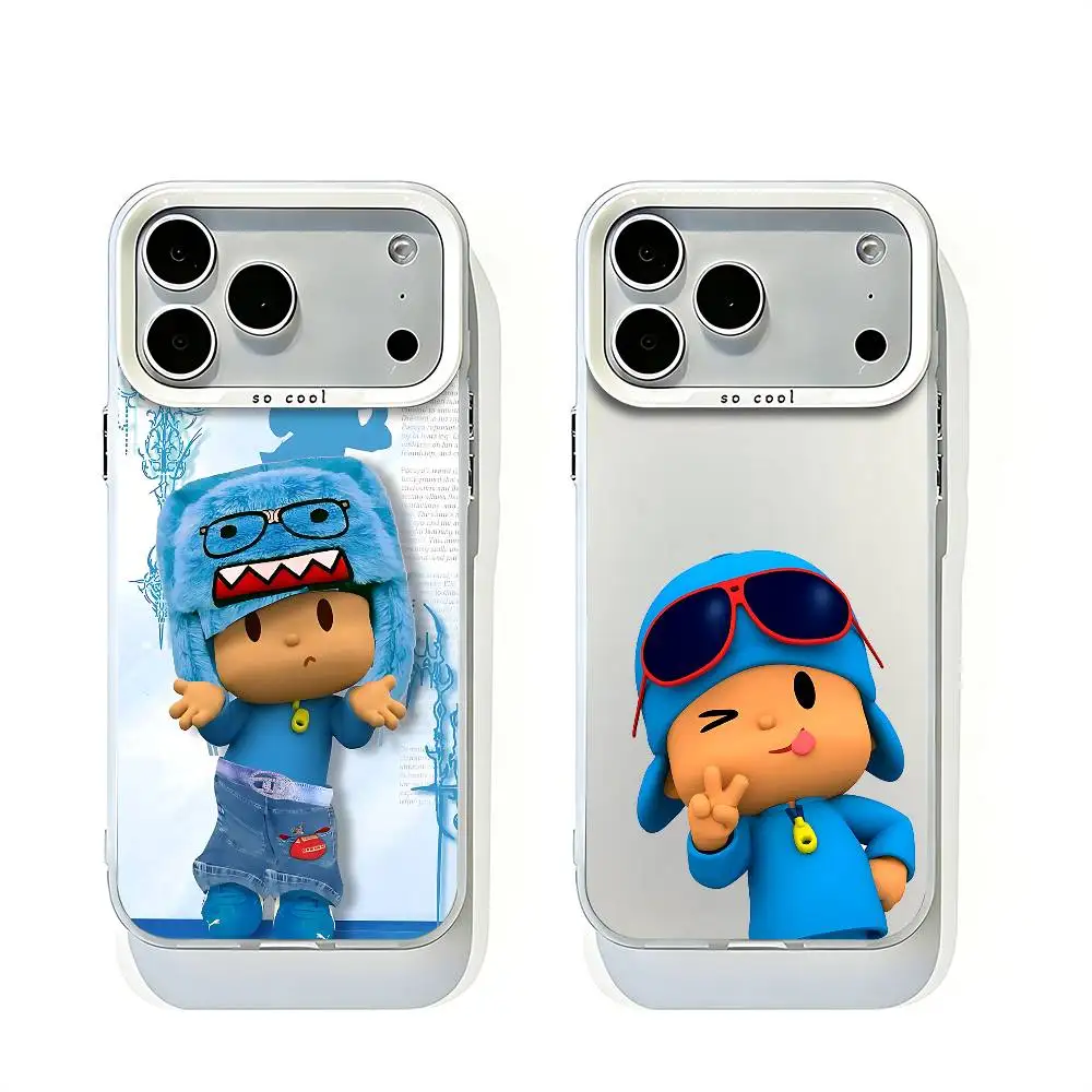 

P-PocoyoS White Matte Large Lens Frame Cover For iPhone 12 11 14 13 17 16 15 Pro Max Mini Plus E