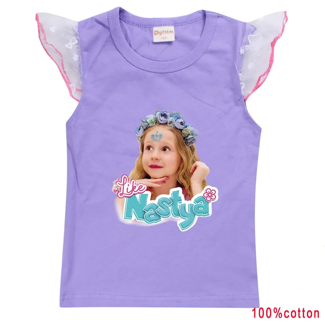 

Lovely Like Nastya T Shirt Kids Kawaii Short Sleeve Tops Baby Girls Summer T-Shirts Junior Boys O-neck Tees Children's Clothing