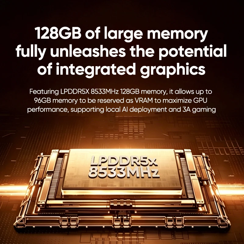 Topton 128GB LPDDR5 Gaming AI Mini PC AMD Ryzen AI Max+395 Radeon 8060S 4*M.2 NVMe NAS Firewall Computer Dual NIC 10G 2.5G WIFI7 view 4