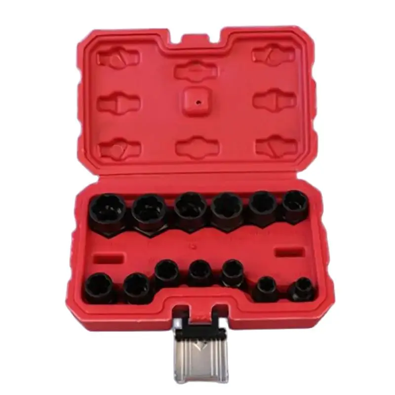 13 pz/set estrattore di dadi estrattore di viti estrattore di viti Kit di attrezzi per chiavi a bussola per la rimozione di viti dado bullone strumento Hardware per chiavi a bussola