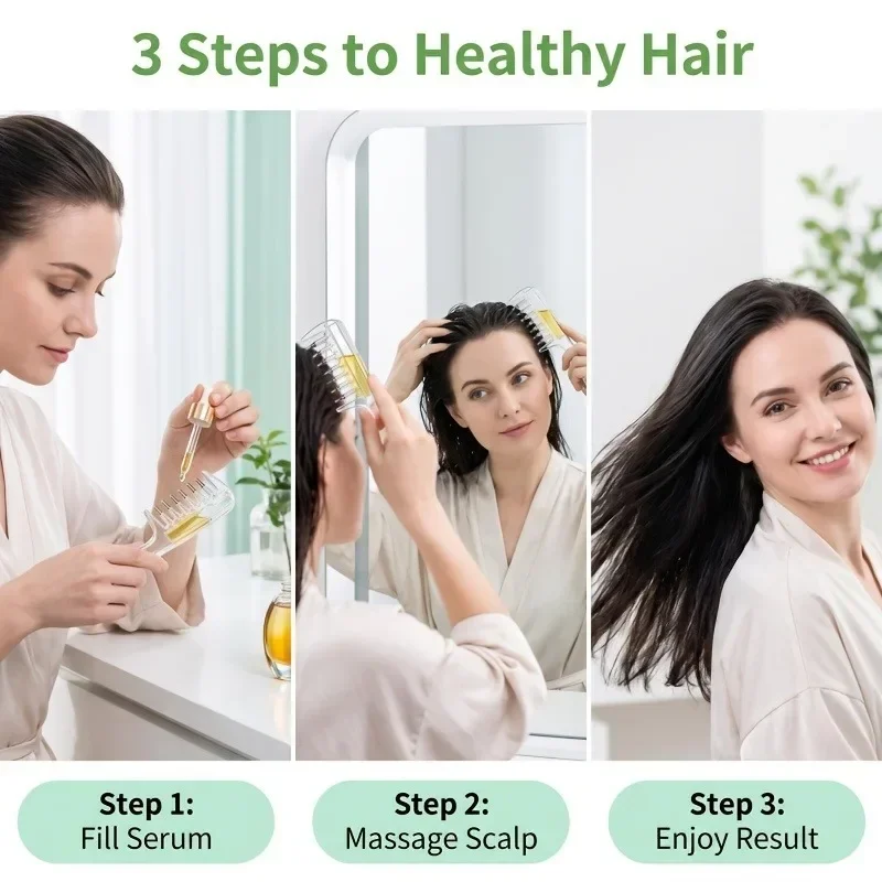 Mini Hair Scalp Applicator Bottle Liquid Comb Scalp Massage Roller Ball Brush Hair Oil Liquid Guiding Combs Massager Hair Growth view 5