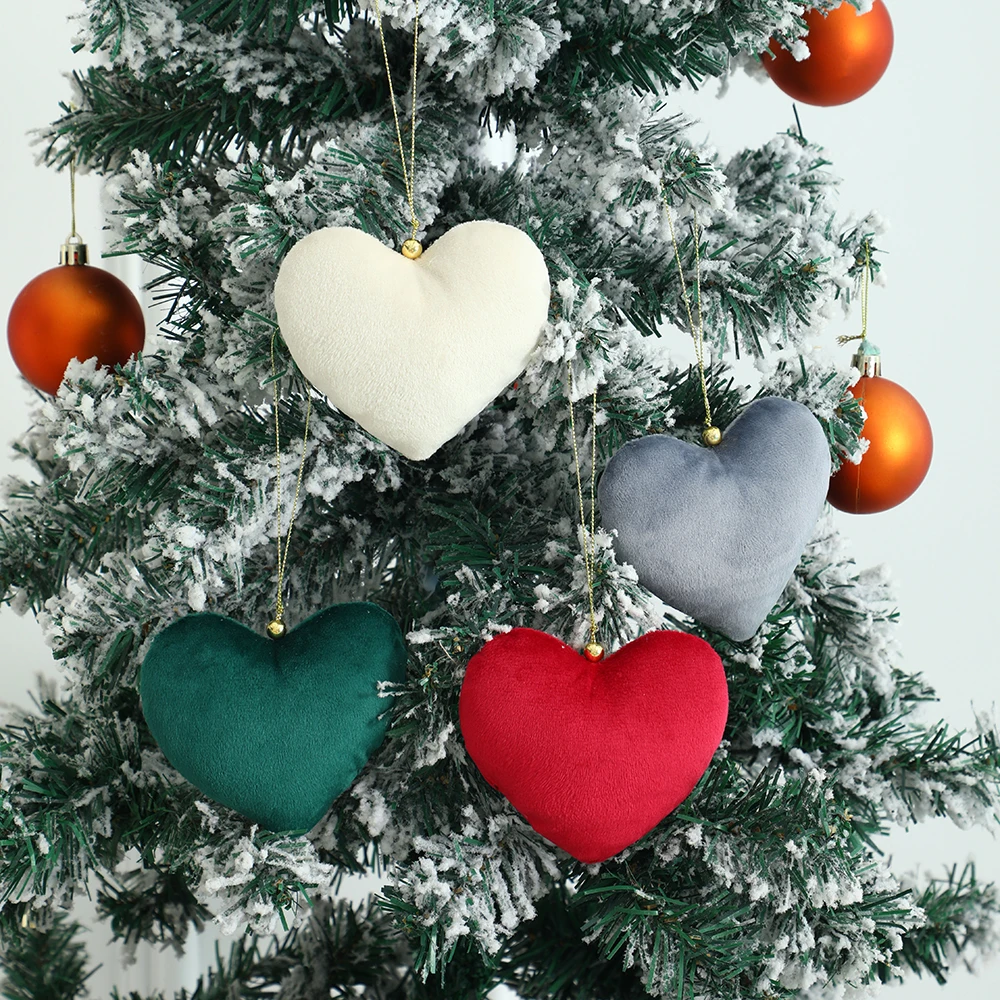 5 stücke Samt herzen Ornamente für Weihnachten Valentinstag Luxus Party Dekoration kleine Geschenke für Braut Hochzeit Geschenke – Detail 3