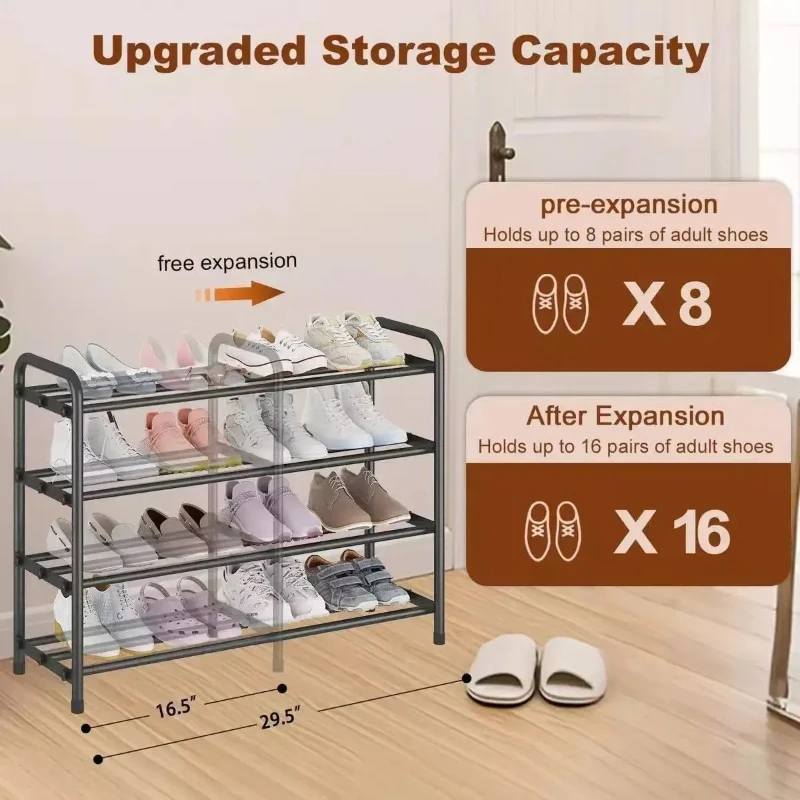 Retractable Shoe Rack Indoor Entrance Multi-layer Simple Home Use Shoe Storage Rack Waterproof Non-imported Customizable