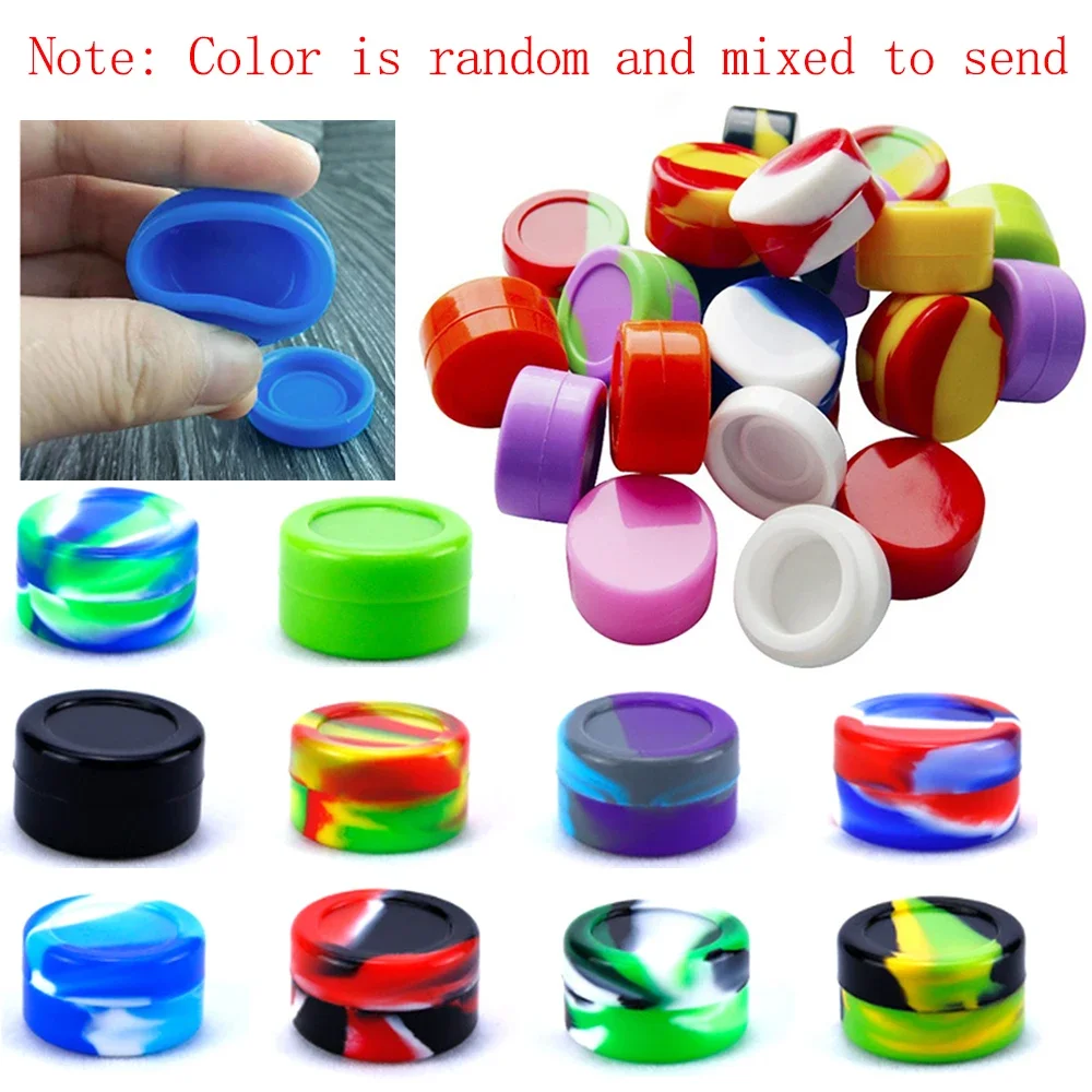 20Pcs 2ml/3ml/5ml Silicone Jar Face Cream Jars Nonstick Container Oil Storage Box Makeup Case Cosmetic Bottle Home Accessories