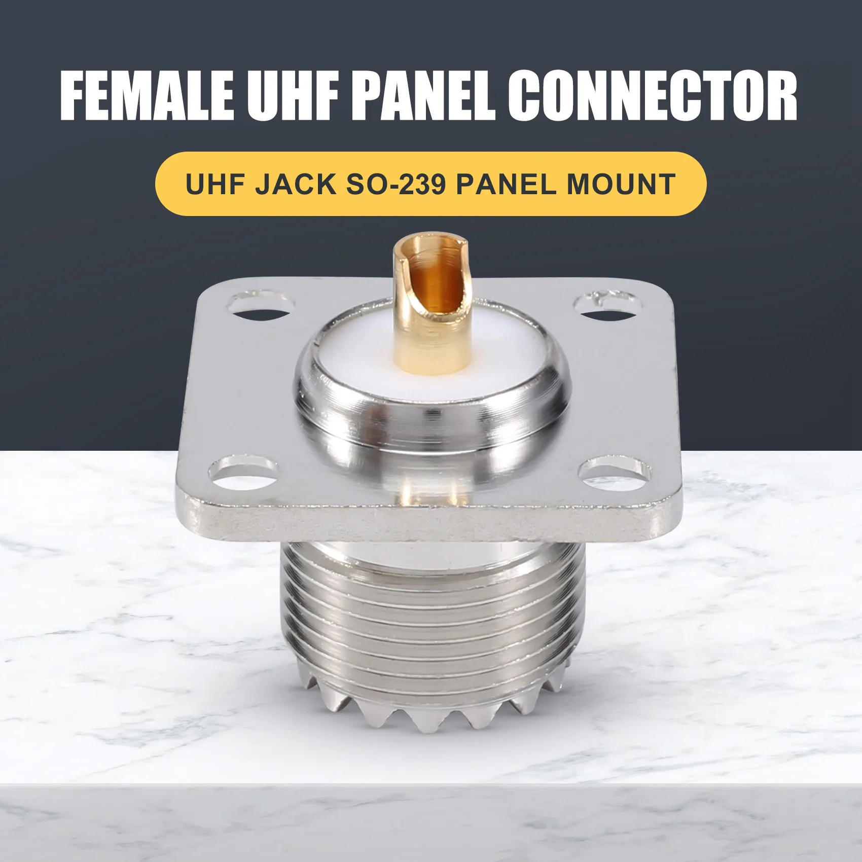 UHF Female SO239 Panel Chassis Mount Flange Deck Mount Solder Cup RF Connector