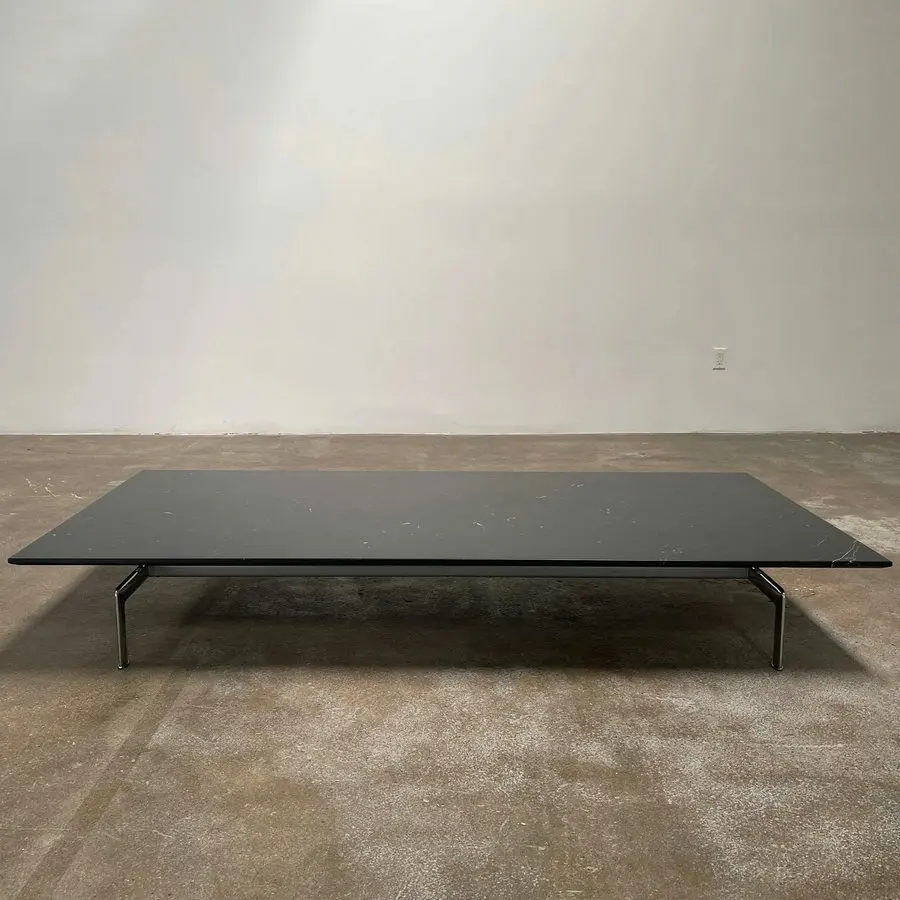 ✗X Modern Luxury  Style Home Hotel Big Black Rectangular Marble Stone Coffee Table Set Lounge Side Tea Table for Living Room&