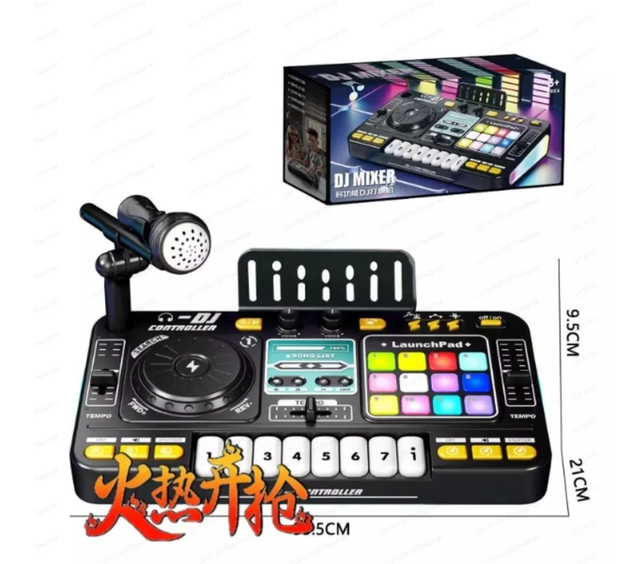 Kids DJ Music Mixer Toy - Bluetooth LED Light Up Pretend Play, Best Birthday Gift for Boys Girls Children