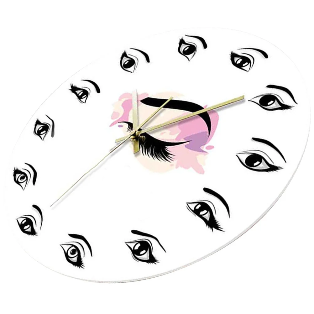 

Modern Style Lash Brow Wall Clock Premium Silent Round Decor For Beauty Salon Room Home Office Wall Art Household Decor