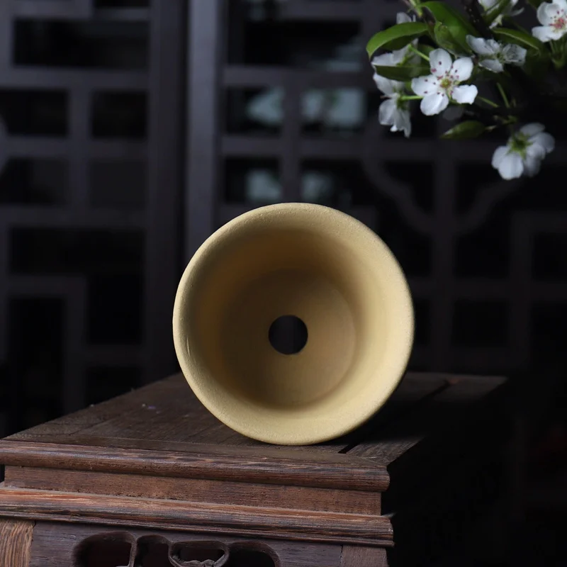 Purple Clay Handmade Pottery Bonsai Pot Vase, Nature Color, Traditional Chinese Shape,Desk Room Table, Garden Decoration