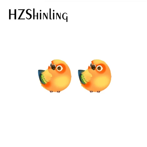 2022 New Fashion Lovely Parrots Cute Fat Birds Stud Earrings Handcraft Epoxy Earrings Acrylic Earrings