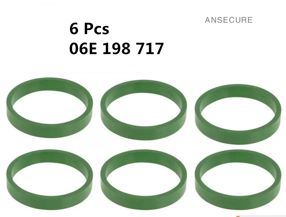 OEM 6 pcs Intake Manifold Seal Gasket For Audi A6 C6 S6 A8 D3 2.4  2.8  3.2  2005-2011  06E198717 06E 198 717