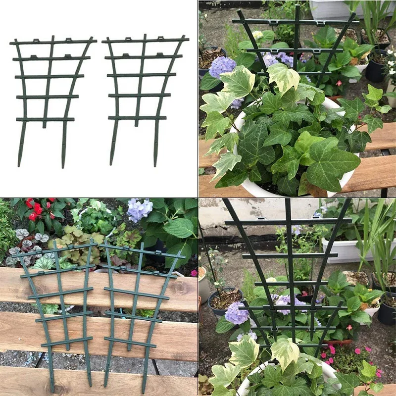 2 Stück Mini Garten Anbau Pflanze Klettern Gitter Gemüse Blumen Unterstützung Pflanze Topf Rahmen Garten dekorative Pflanzen käfige